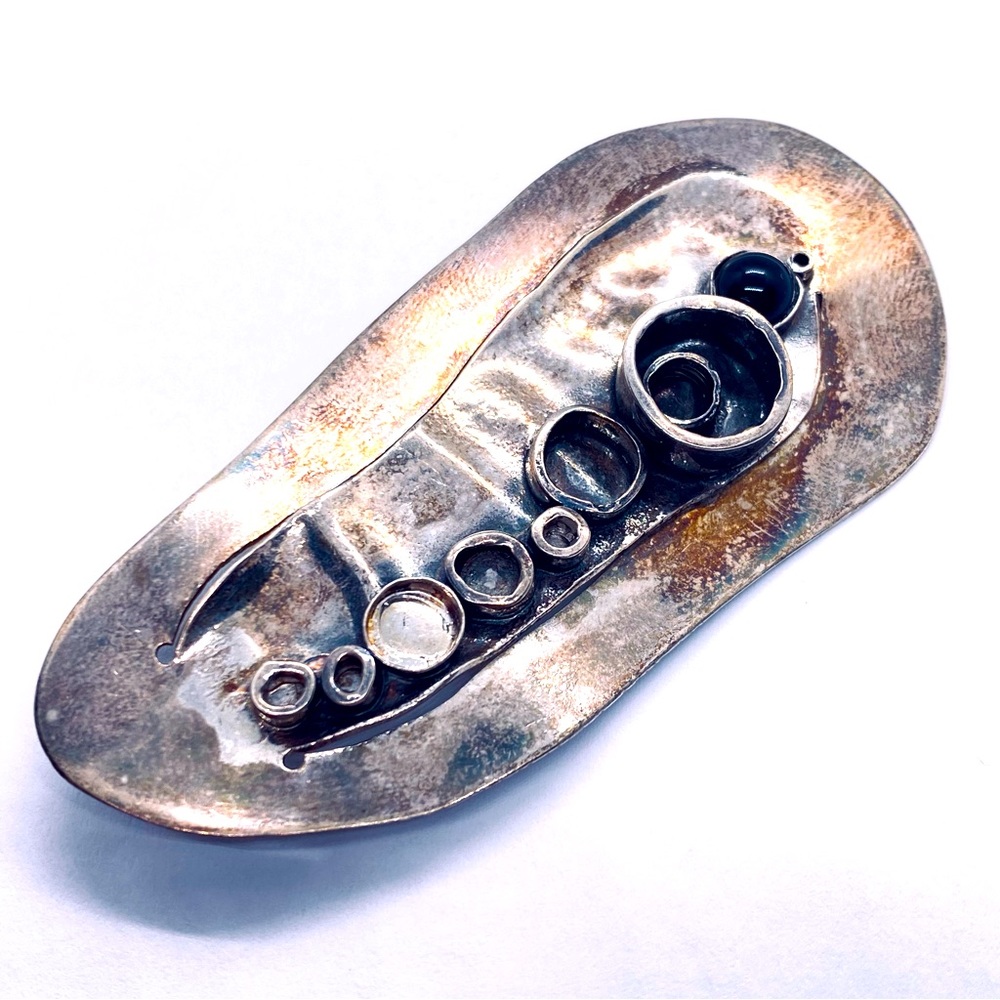 Vintage Sterling Silver Brooch - Designer Tentacle Design